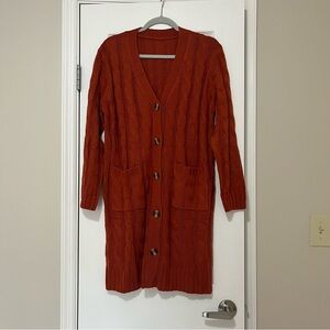 Women's Rust Cardigan Sweater